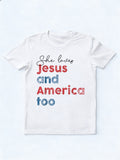 She Loves Jesus And America Too 4th Of July Gift T-Shirt