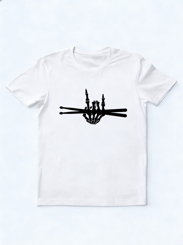 Skeleton Drummer Music Lover Family& Friend Birthday Gift T-shirt