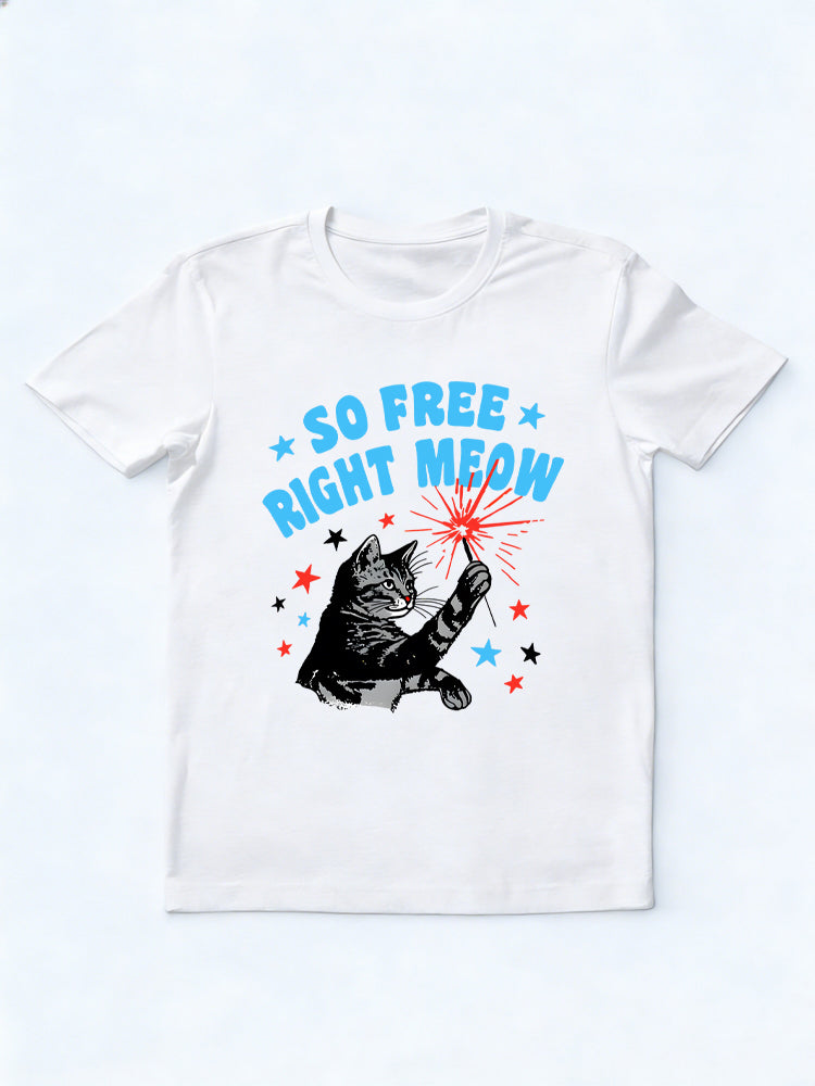 So Free Right Meow 4th of July Gift Shirt