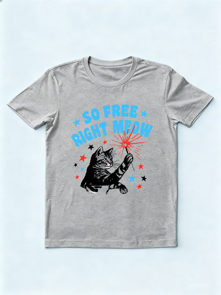So Free Right Meow 4th of July Gift Shirt