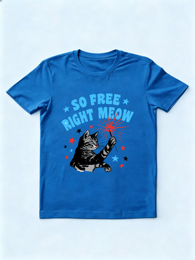 So Free Right Meow 4th of July Gift Shirt