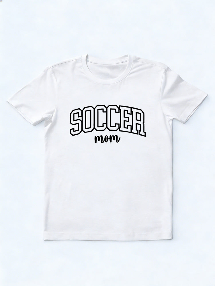 Soccer Mom Letters Printed Mother's Day Gift T-Shirt