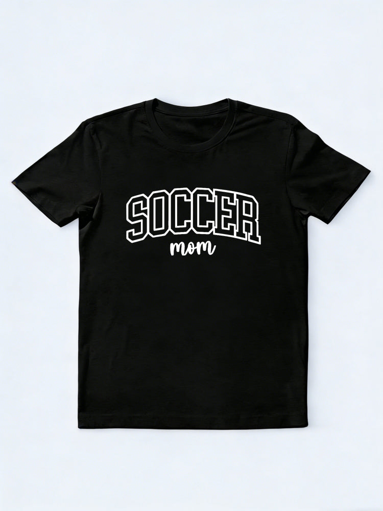 Soccer Mom Letters Printed Mother's Day Gift T-Shirt