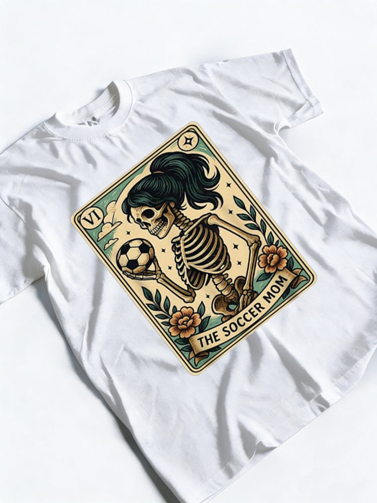 Soccer Mom Tarot Card Skeleton Mothers Day T-Shirt