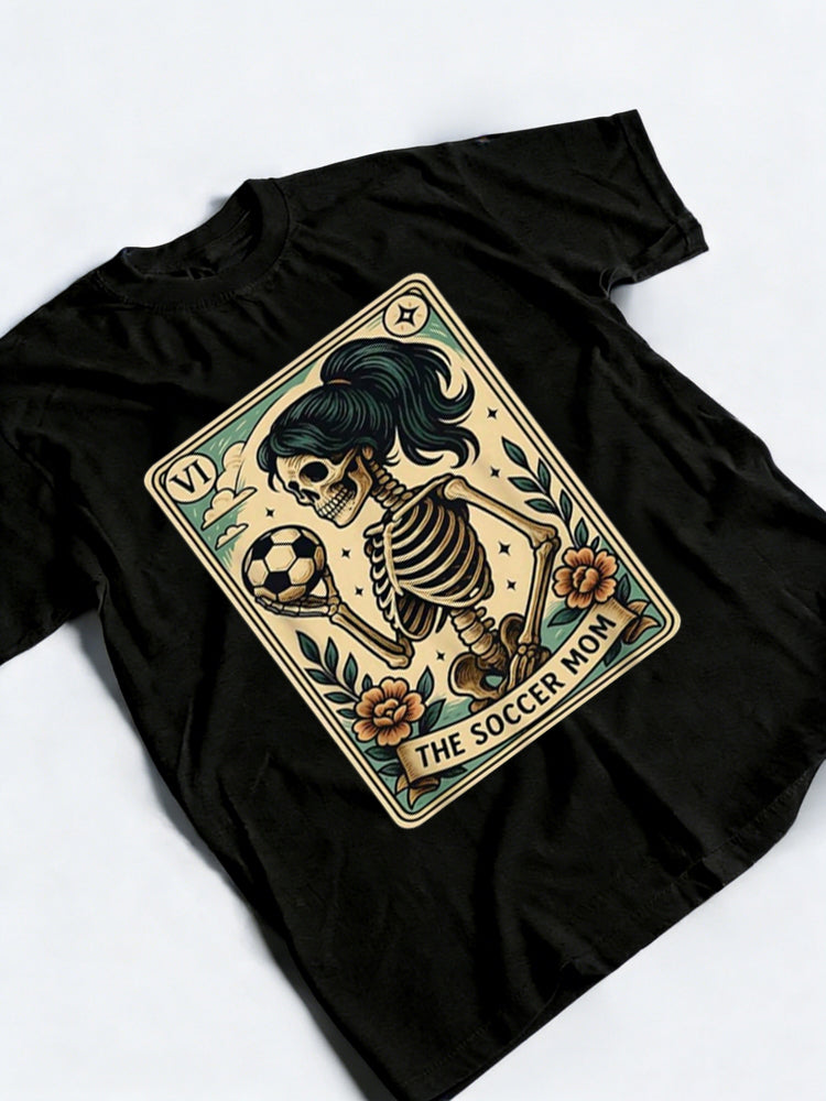 Soccer Mom Tarot Card Skeleton Mothers Day T-Shirt