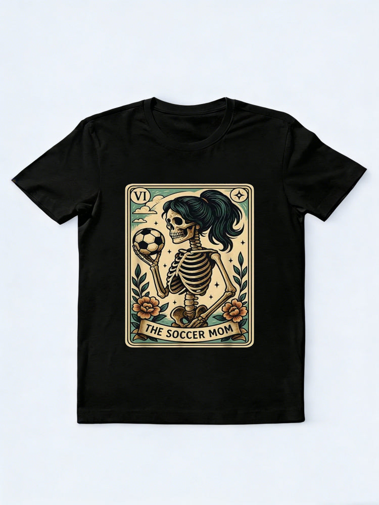 Soccer Mom Tarot Card Skeleton Mothers Day T-Shirt