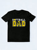 Softball Dad Printed Father's Day Gift T-shirt