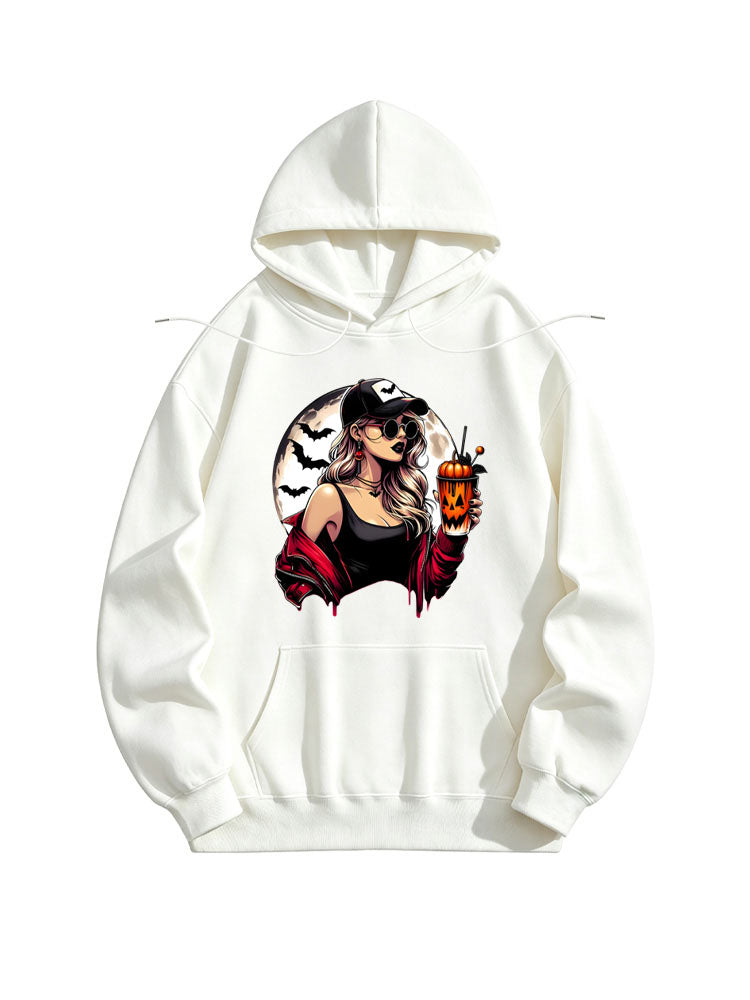 Spooky Girl Halloween Pumpkin Vibe Hoodie