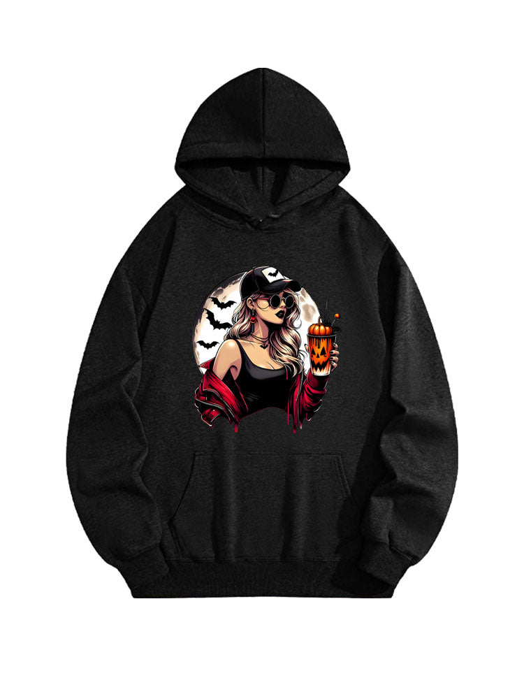 Spooky Girl Halloween Pumpkin Vibe Hoodie