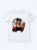 Spooky Girl Halloween Pumpkin Vibe T-shirt