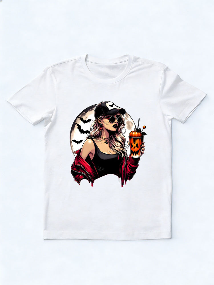 Spooky Girl Halloween Pumpkin Vibe T-shirt