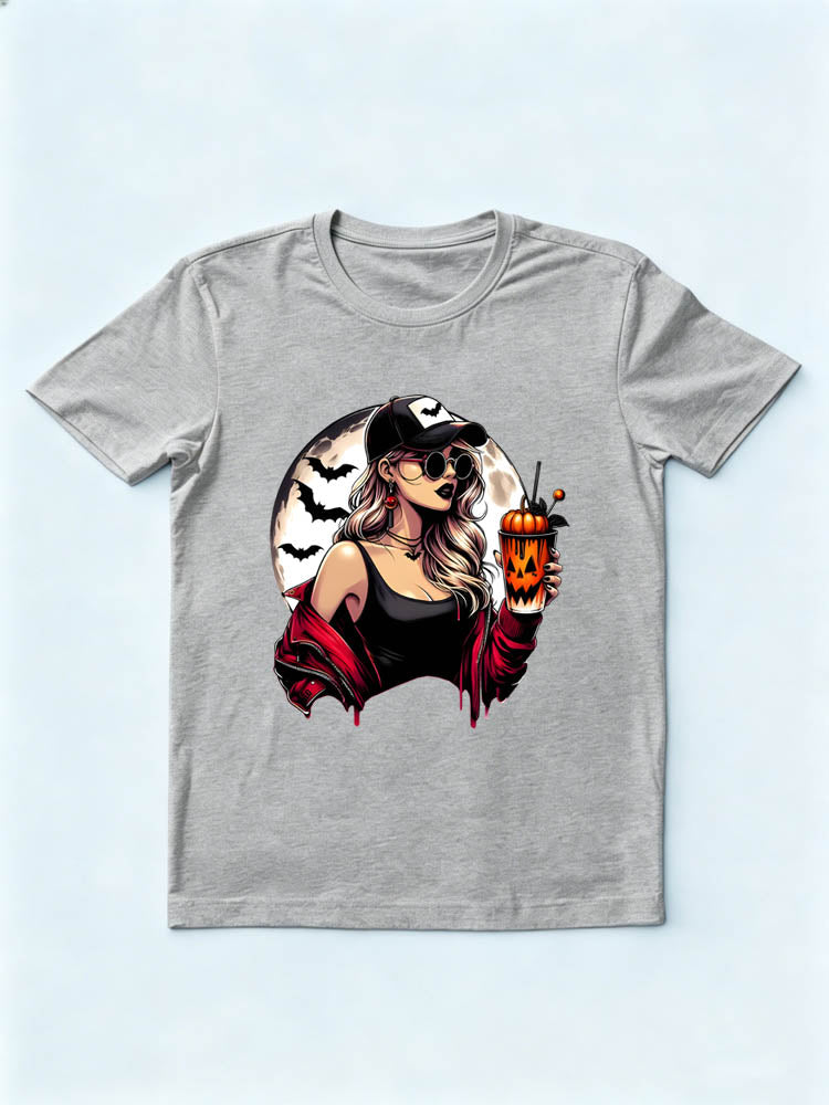 Spooky Girl Halloween Pumpkin Vibe T-shirt