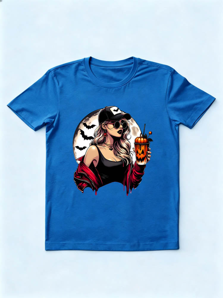 Spooky Girl Halloween Pumpkin Vibe T-shirt