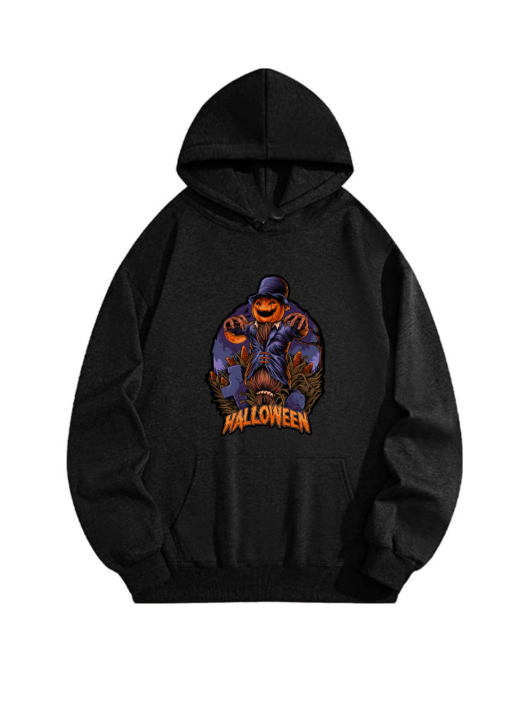 Spooky Season Jack-O Scary Scarecrow Halloween Vibe Hoodie
