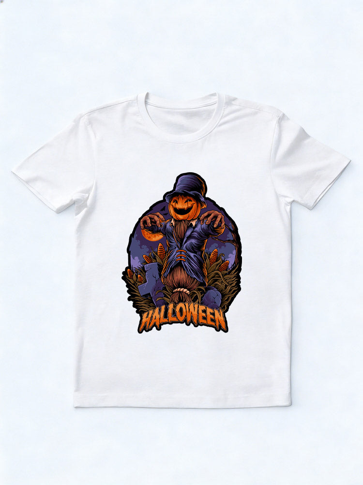 Spooky Season Jack-O Scary Scarecrow Halloween Vibe T-shirt