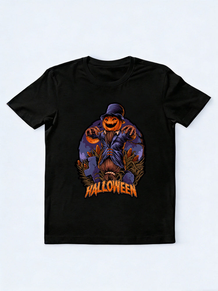 Spooky Season Jack-O Scary Scarecrow Halloween Vibe T-shirt