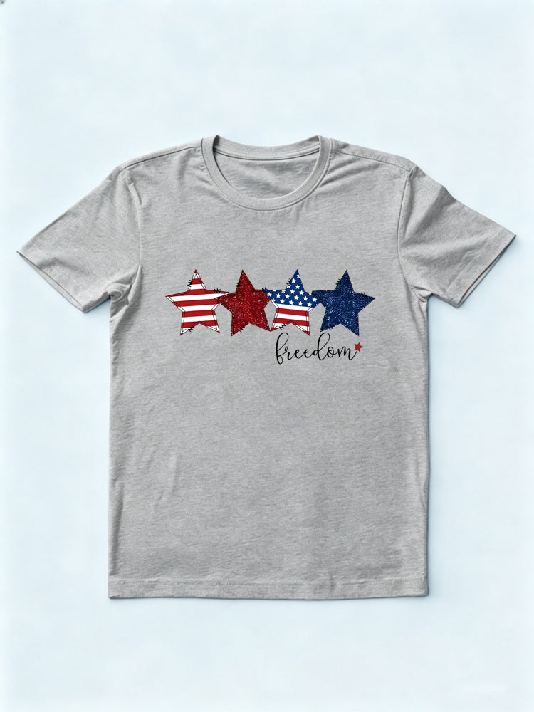 Star Glitter Freedom Patriotic 4th of July Gift T-shirt