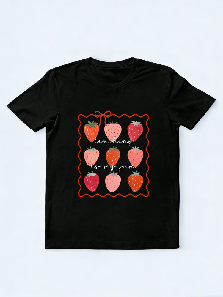 Strawberry Teaching Is My Jam Back to School Gift T-shirt