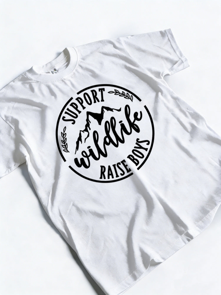 Support Wildlife Raise Boys Mama Mother's Day T-shirt