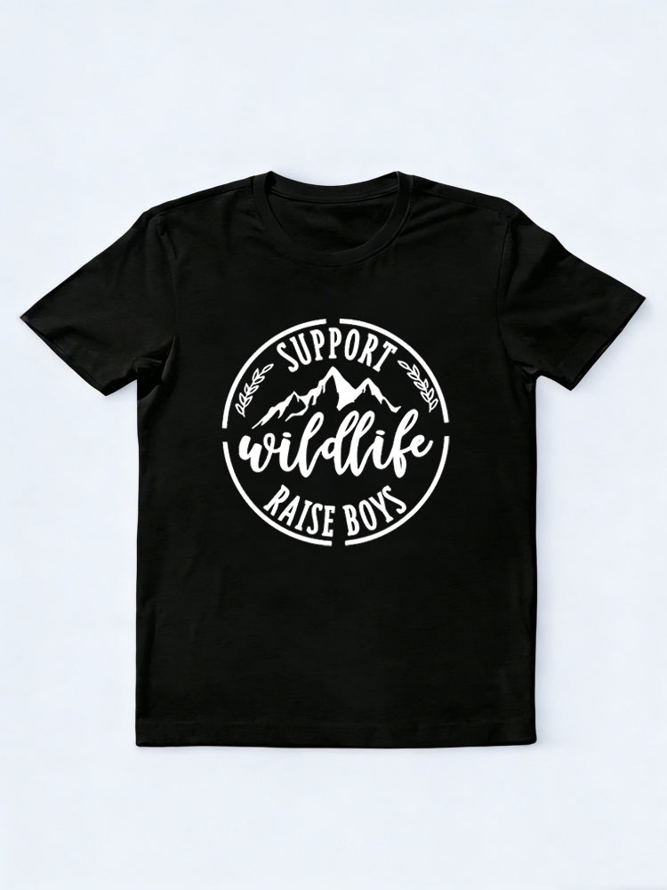 Support Wildlife Raise Boys Mama Mother's Day T-shirt