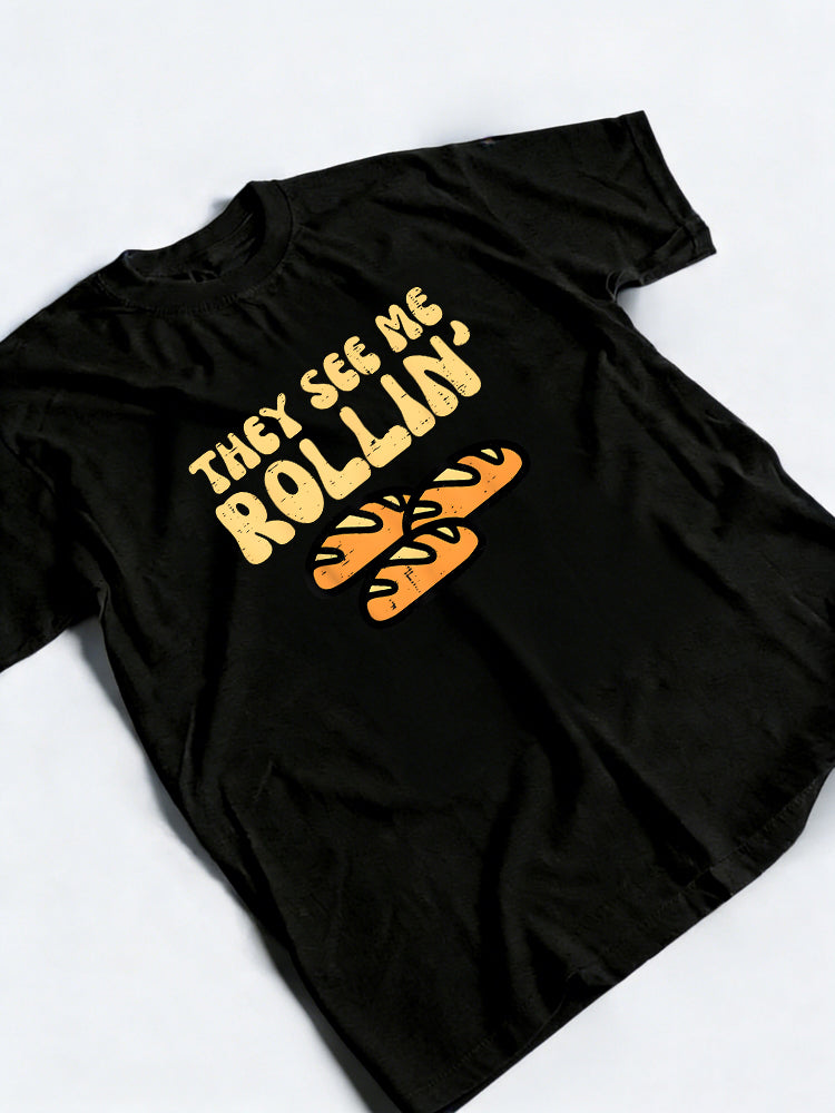 Thanksgiving Bread They See Me Rollin Thanksgiving Gift T-Shirt