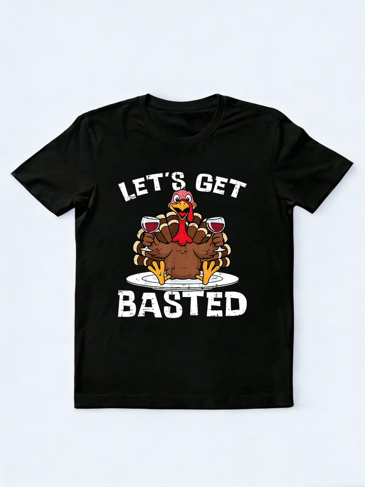 Thanksgiving Lets Get Basted Funny Turkey Day Thanksgiving Gift T-Shirt