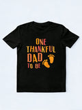 Thanksgiving Thankful Dad To Be Pregnancy Announcement Thanksgiving Gift T-Shirt