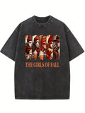 The Girls of Fall Halloween Vibe Spooky Season Washed T-shirt