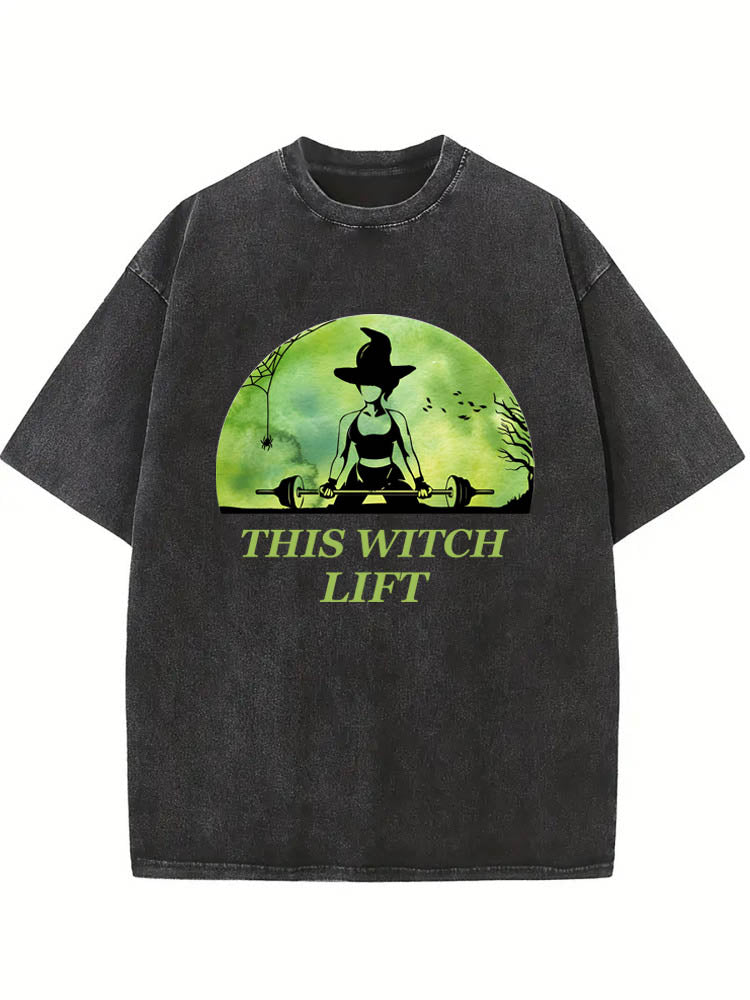 This Witch Lift Spooky Season Halloween Vibe Washed T-shirt