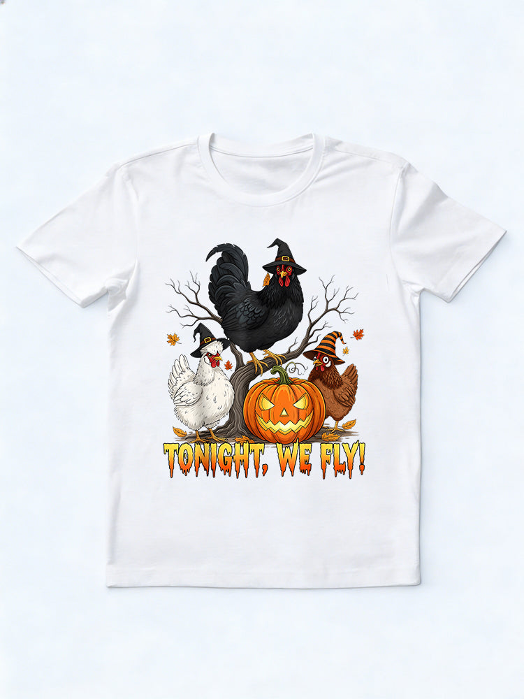 Tonight We Fly Chicken Witch Halloween Gift T-Shirt