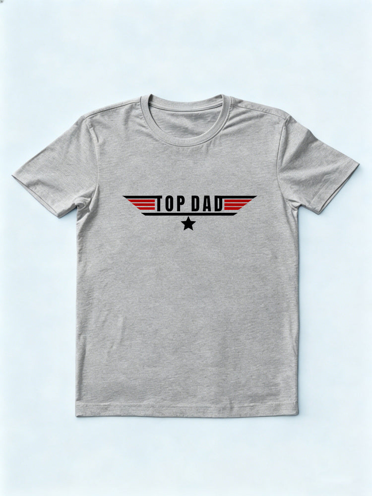 Top Dad Printed Father's Day Gift T-Shirt