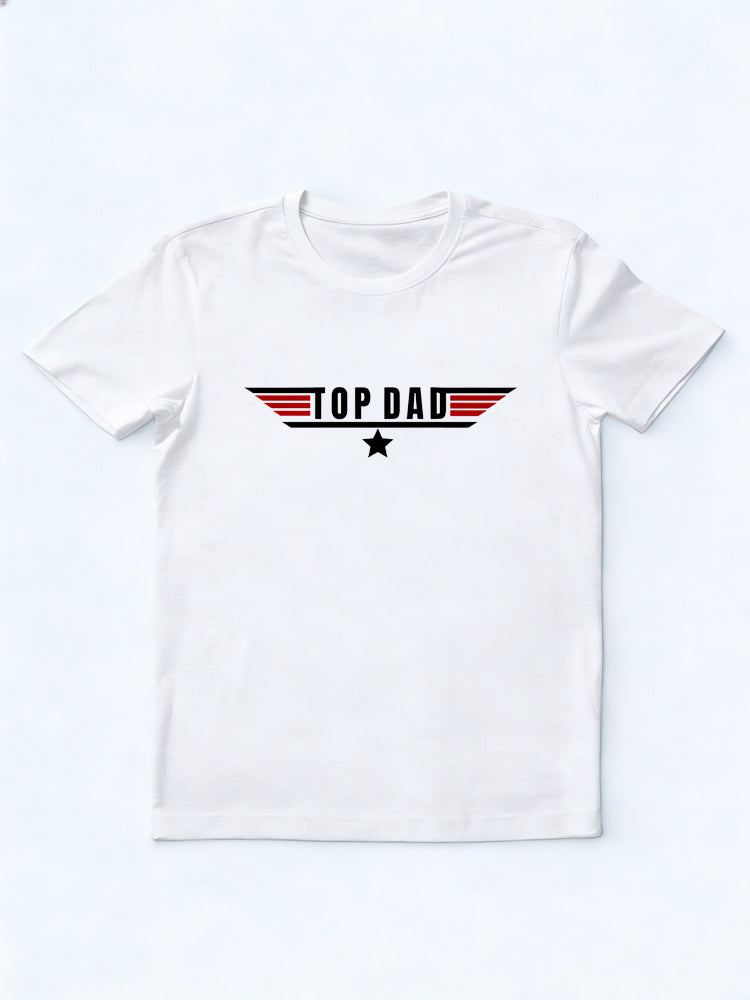 Top Dad Printed Father's Day Gift T-Shirt