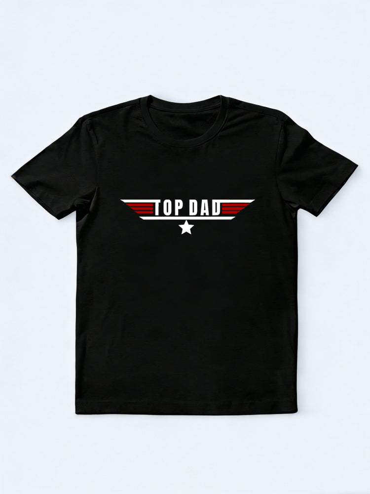 Top Dad Printed Father's Day Gift T-Shirt