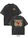 Trust God Christ Prayer Gift Washed T-shirt