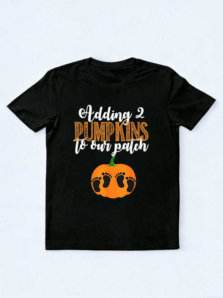 Twin Halloween Pregnancy Pumpkin Patch Halloween Gift T-Shirt