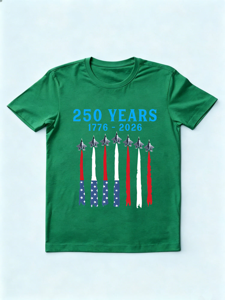 USA 1776-2026 Patriotic Jet Fighter 250th Anniversary 4th of July Gift T-shirt