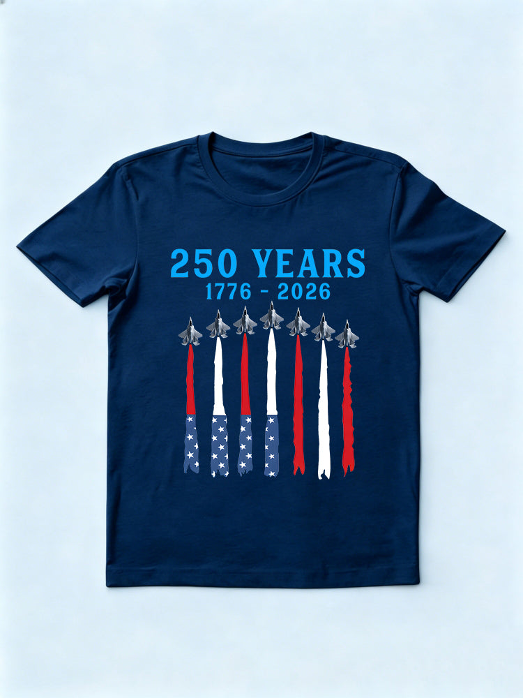 USA 1776-2026 Patriotic Jet Fighter 250th Anniversary 4th of July Gift T-shirt