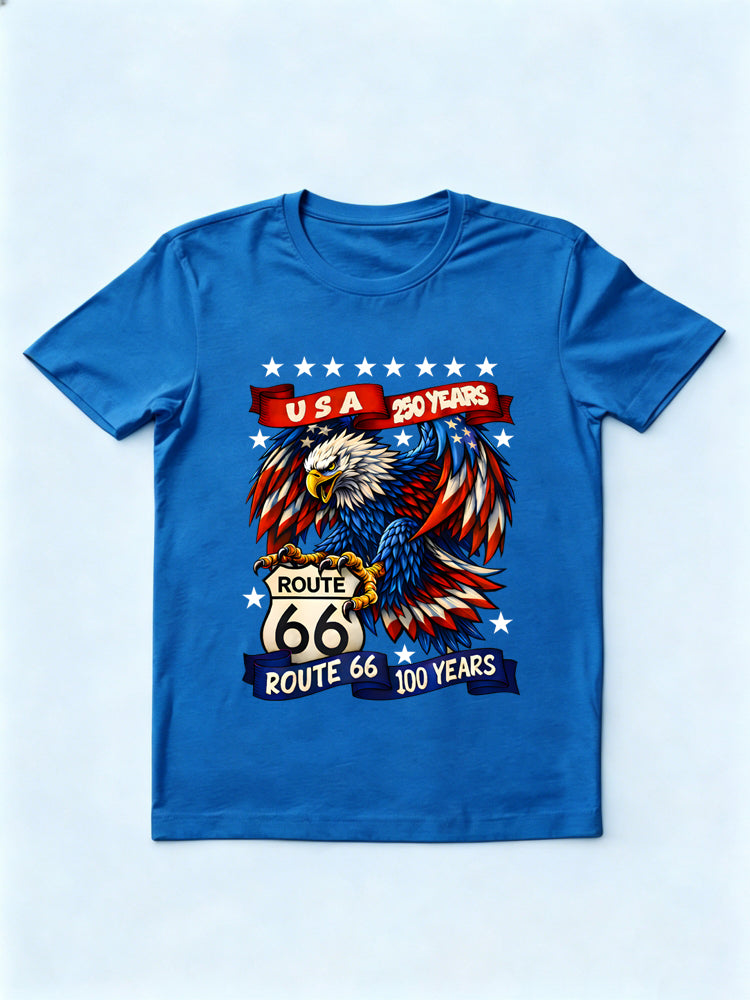 USA 250 Years Route 66 100 Years Gift T-shirt