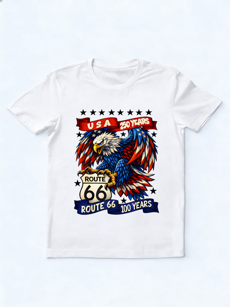 USA 250 Years Route 66 100 Years Gift T-shirt
