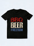 USA American Flag BBQ Beer Freedom 4th Of July Gift T-Shirt