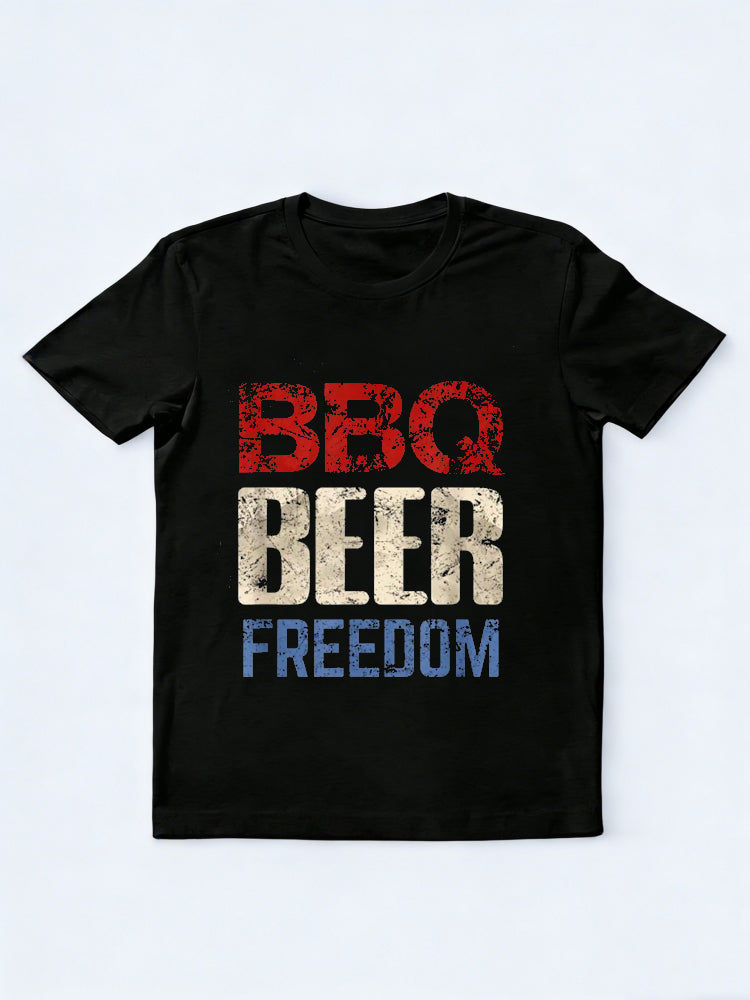 USA American Flag BBQ Beer Freedom 4th Of July Gift T-Shirt