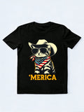 USA 'Merica Cat 4th of July Gift T-Shirt