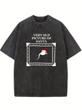 Very Old Picture of Santa Merry Christmas Season Vibe Washed T-shirt