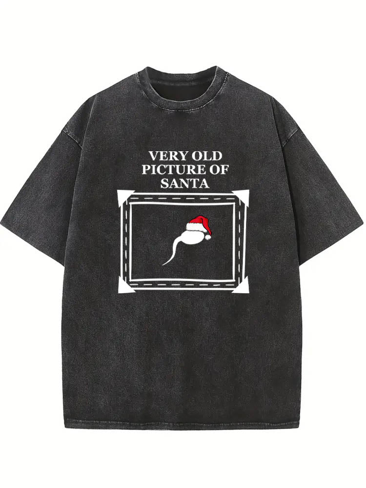 Very Old Picture of Santa Merry Christmas Season Vibe Washed T-shirt
