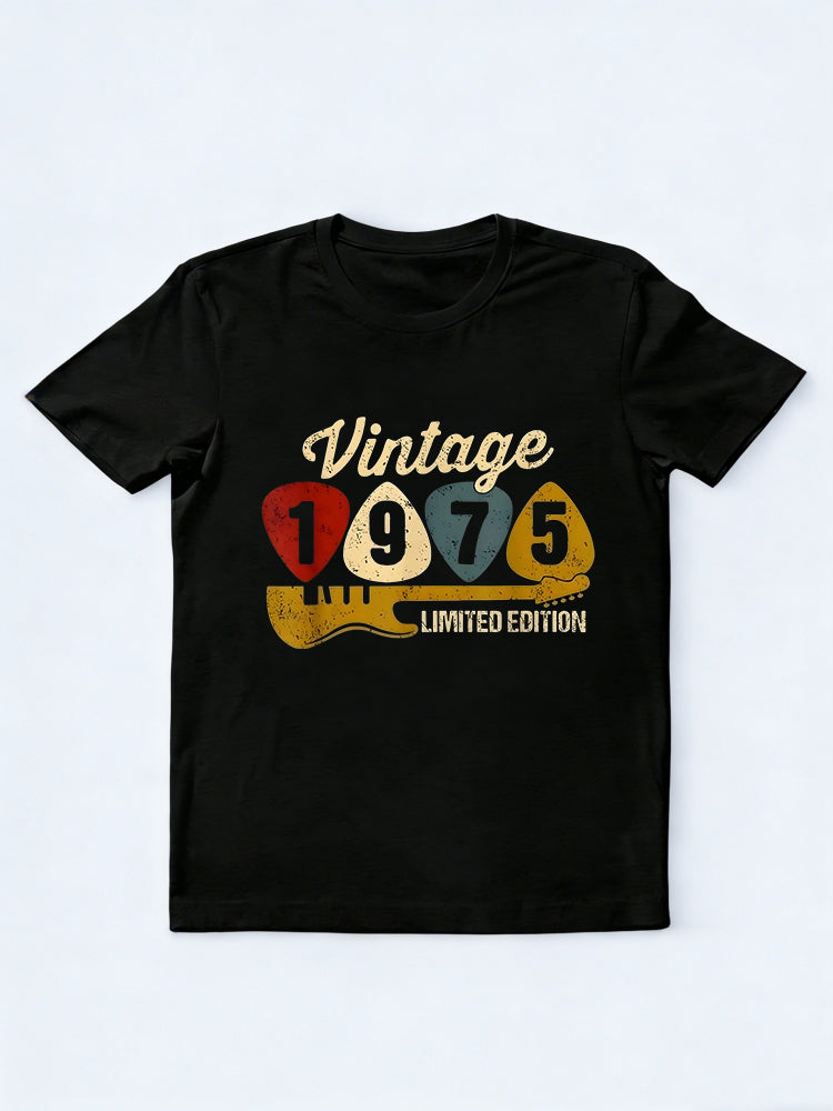 Vintage 1975 Birthday Retro Guitar Birthday Gift T-shirt