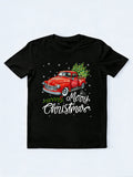 Vintage Wagon Red Truck Tree Christmas Gift T-shirt