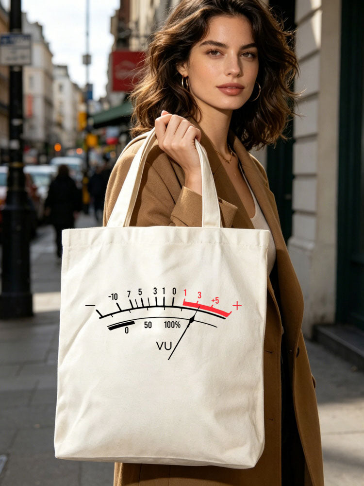 Vu Meter Music Lover Back to School Gift Canvas Tote Bag