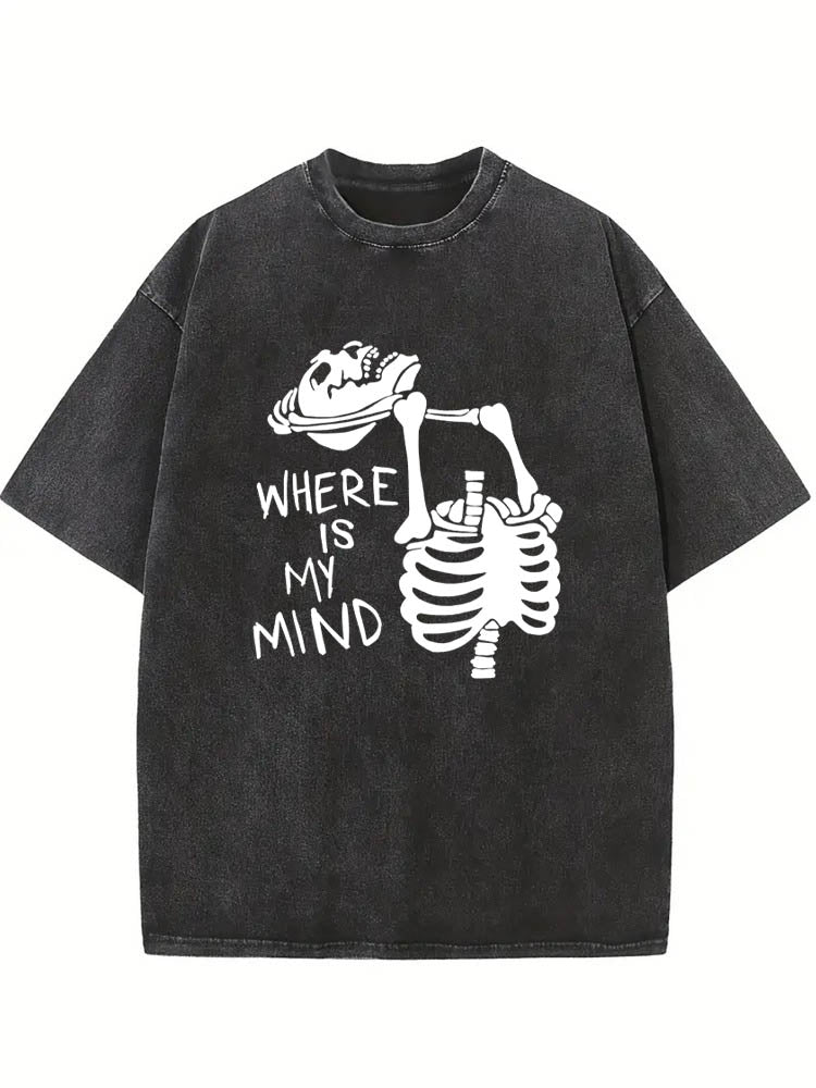 Where Is My Mind Halloween Spooky Season Vibe Washed T-shirt