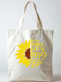 Wildflower In a World Full of Roses be a Sunflower Back to School Gift Canvas Tote Bag