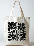 Wildflower Vintage Botanical Back to School Gift Canvas Tote Bag